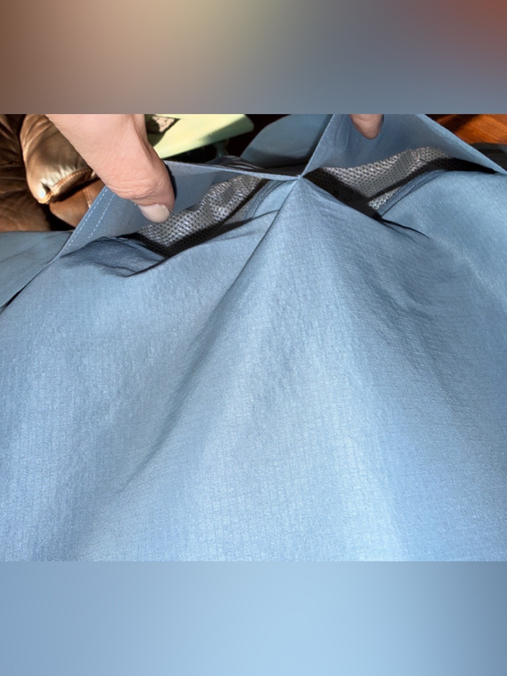 Eddie Bauer Rainier Ripstop Short-Sleeve Button-Down Shirt -Chambray Blue, Small - Picture 6 of 10